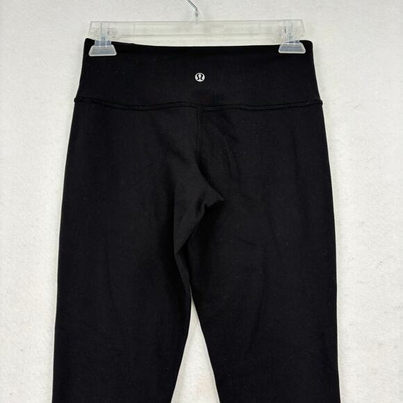 Lululemon Ankle Leggings Size 4 Black Floral Print Front Leg Panels - Picture 7 of 10